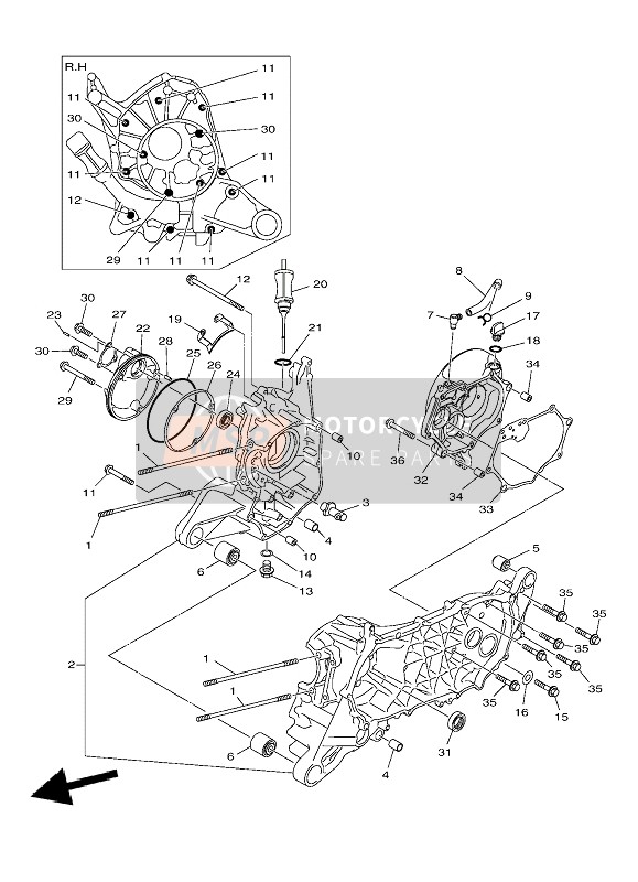 B0JE54610000, Gasket, Crankcase, Yamaha, 0